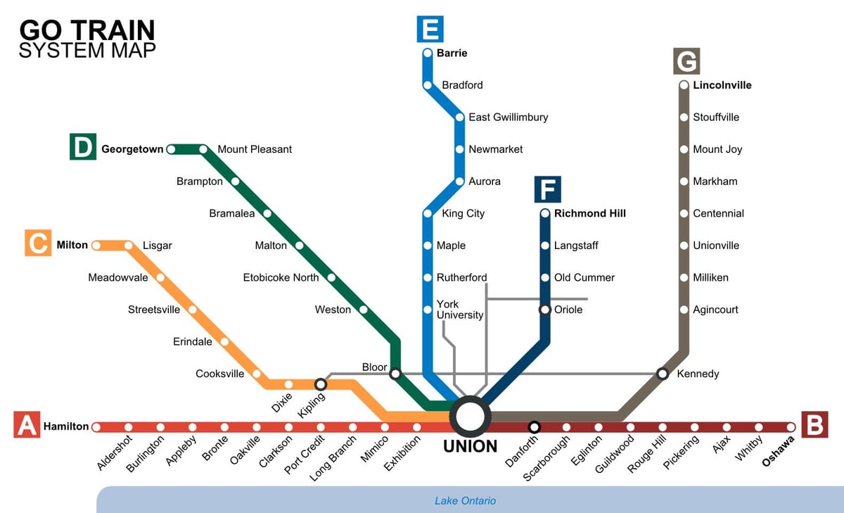 ਨਕਸ਼ਾ ਦੇ ਟੋਰੰਟੋ ਰੇਲ Transit ਜਾਣ
