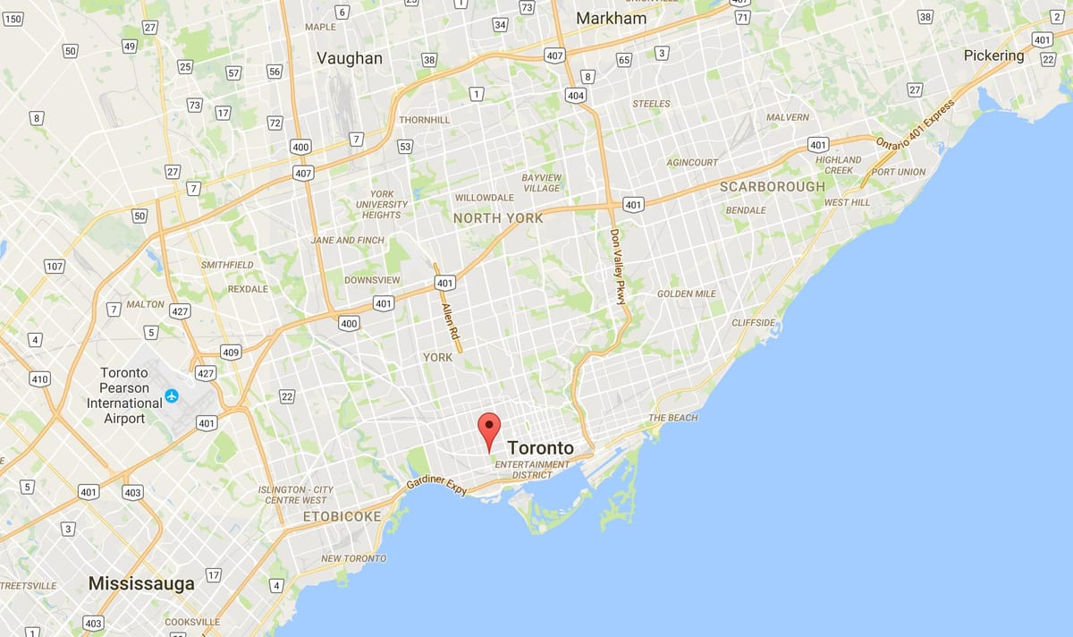 ਨਕਸ਼ਾ ਦੇ ਤ੍ਰਿਏਕ–Bellwoods ਜ਼ਿਲ੍ਹਾ ਟੋਰੰਟੋ