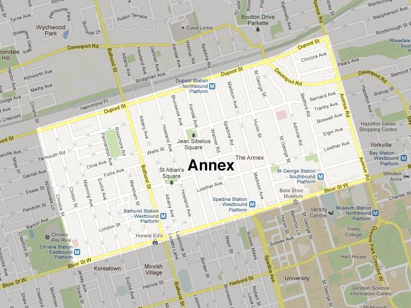 ਨਕਸ਼ਾ ਦੇ Annex ਟੋਰੰਟੋ
