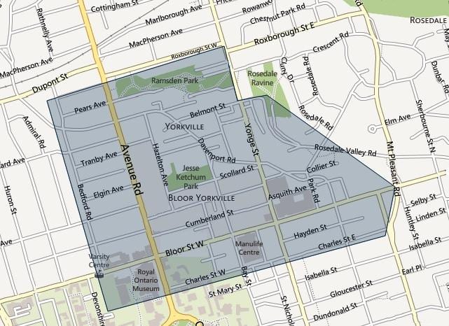 ਨਕਸ਼ਾ ਦੇ Bloor Yorkville