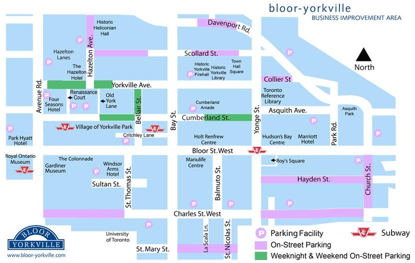 ਨਕਸ਼ਾ ਦੇ Bloor Yorkville ਪਾਰਕਿੰਗ
