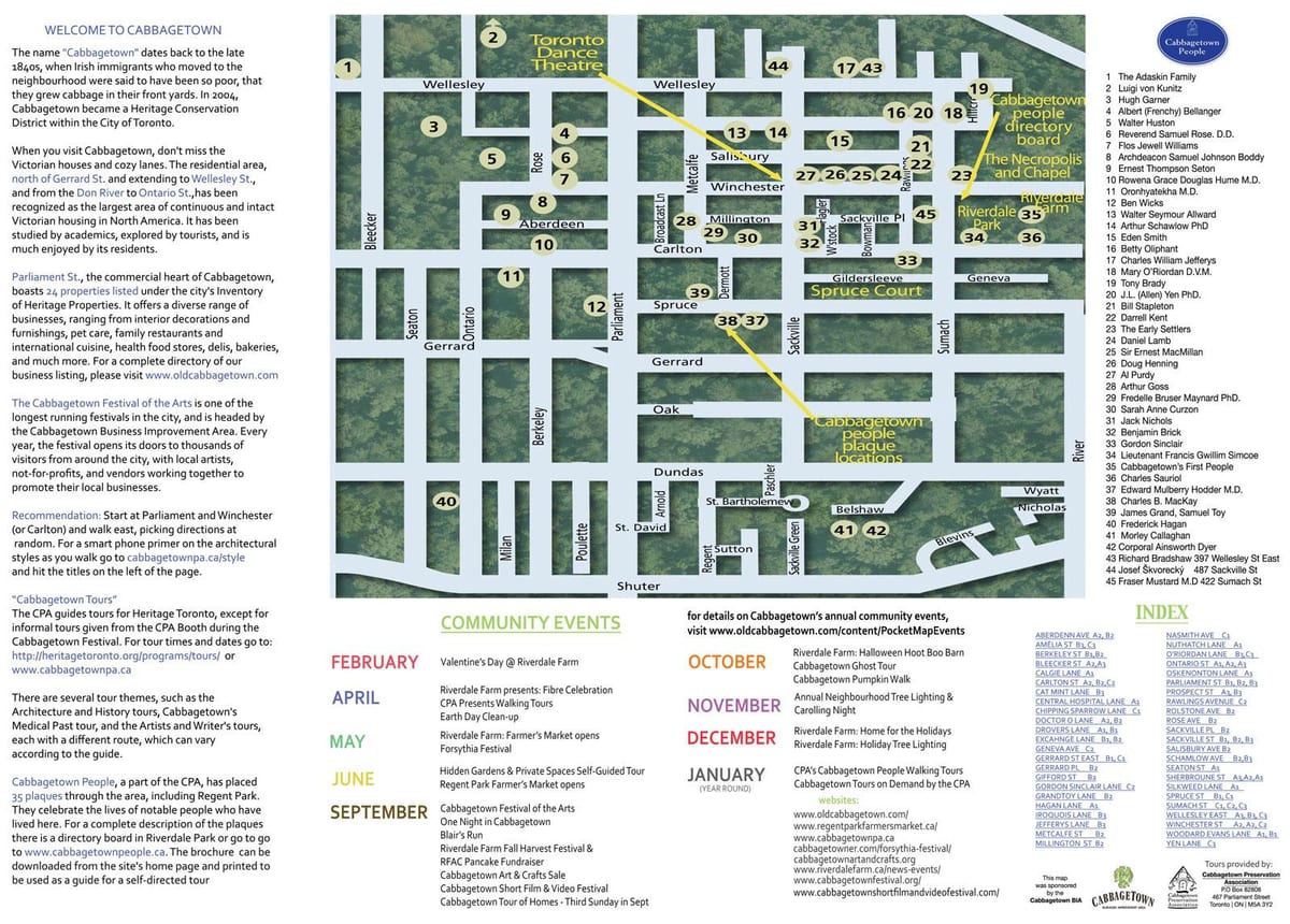 ਨਕਸ਼ਾ ਦੇ Cabbagetown ਸਮਾਗਮ ਟੋਰਾਂਟੋ