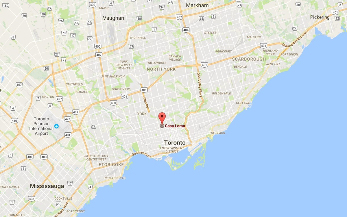 ਨਕਸ਼ਾ ਦੇ Casa Loma ਜ਼ਿਲ੍ਹਾ ਟੋਰੰਟੋ