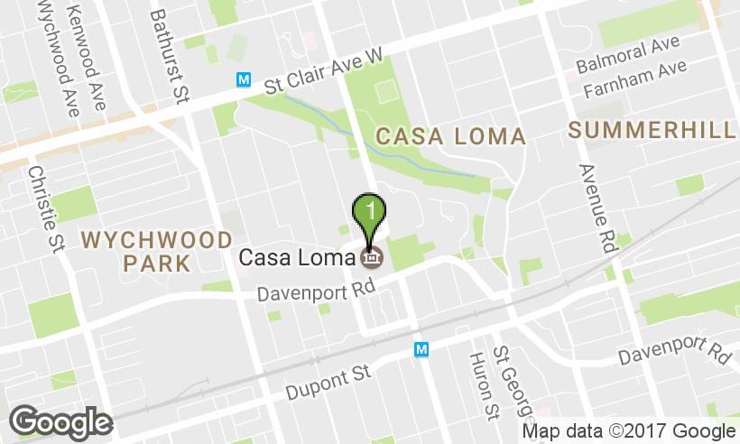 ਨਕਸ਼ਾ ਦੇ Casa Loma ਟੋਰੰਟੋ
