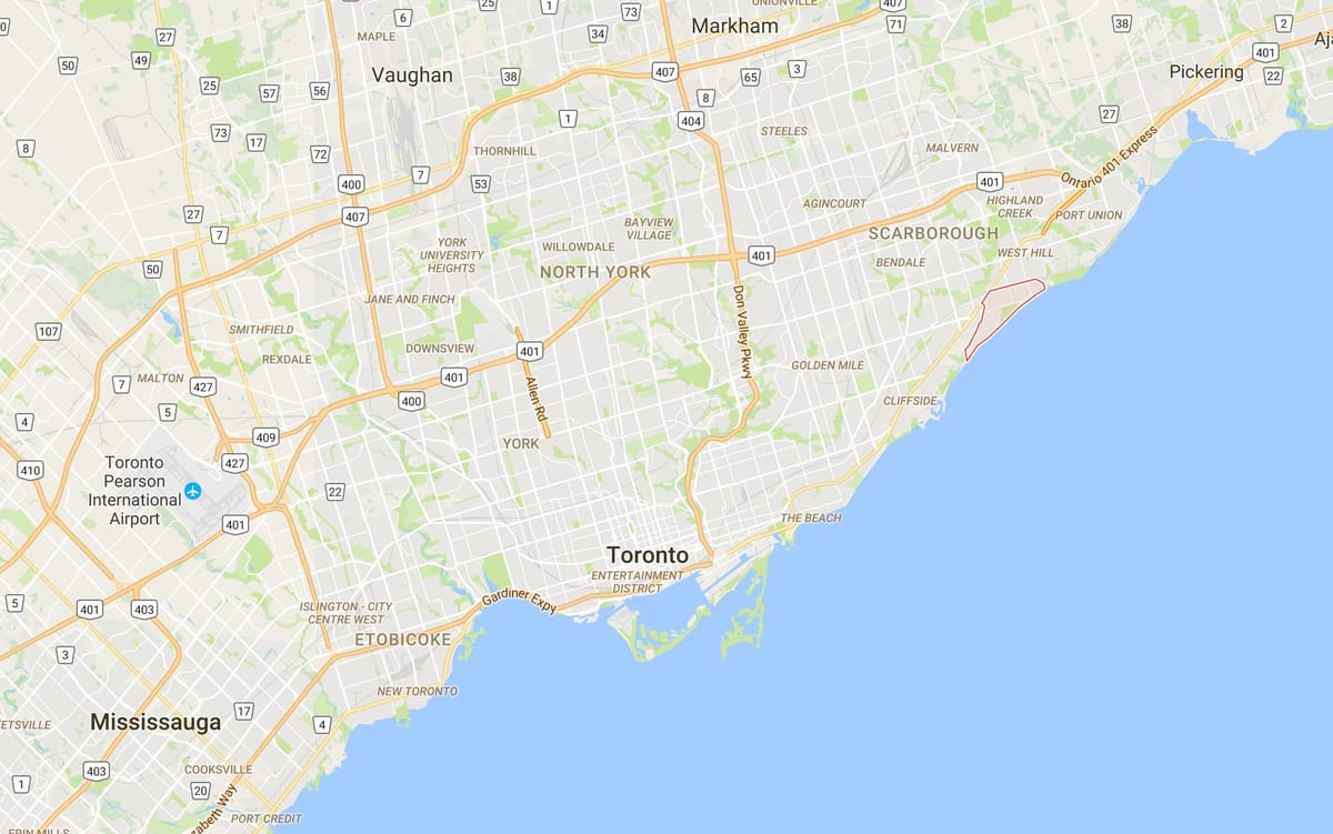 ਨਕਸ਼ਾ ਦੇ Guildwood ਜ਼ਿਲ੍ਹਾ ਟੋਰੰਟੋ