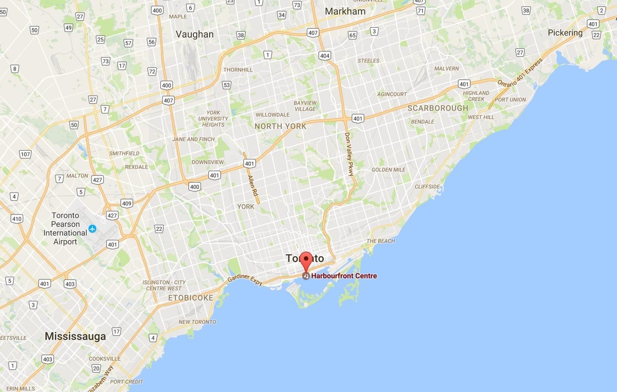 ਨਕਸ਼ਾ ਦੇ Harbourfront ਜ਼ਿਲ੍ਹਾ ਟੋਰੰਟੋ