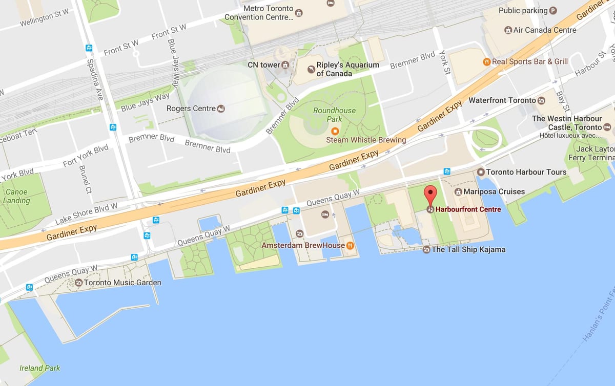 ਨਕਸ਼ਾ ਦੇ Harbourfront ਇਲਾਕੇ ਟੋਰੰਟੋ