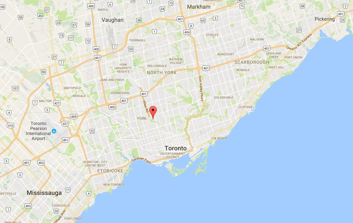 ਨਕਸ਼ਾ ਦੇ Humewood–Cedarvale ਜ਼ਿਲ੍ਹਾ ਟੋਰੰਟੋ