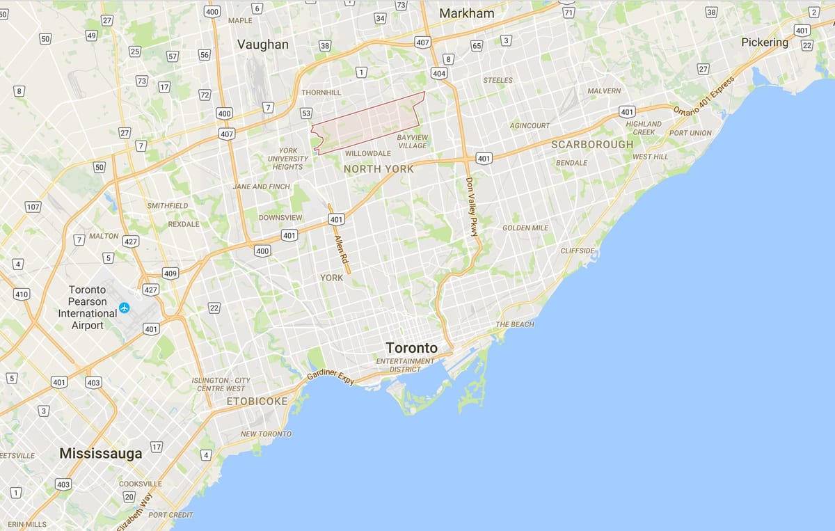 ਨਕਸ਼ਾ ਦੇ Newtonbrook ਜ਼ਿਲ੍ਹਾ ਟੋਰੰਟੋ