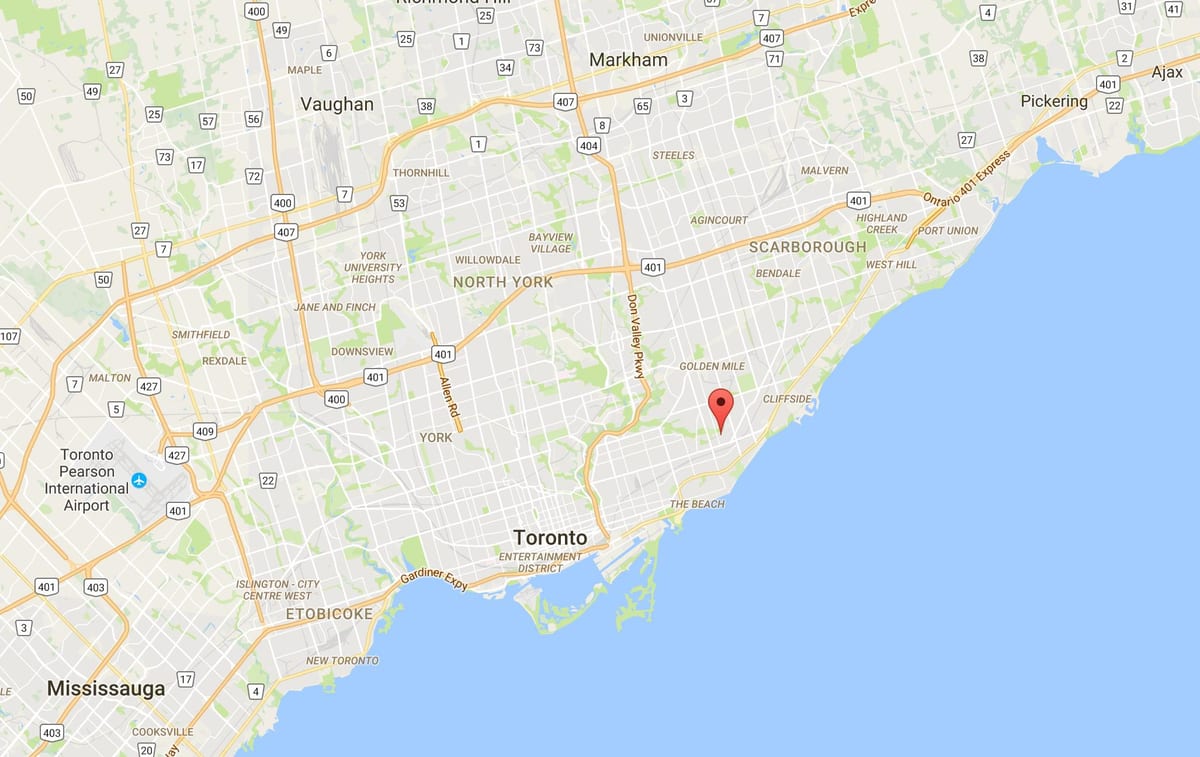 ਨਕਸ਼ਾ ਦੇ Oakridge ਜ਼ਿਲ੍ਹਾ ਟੋਰੰਟੋ