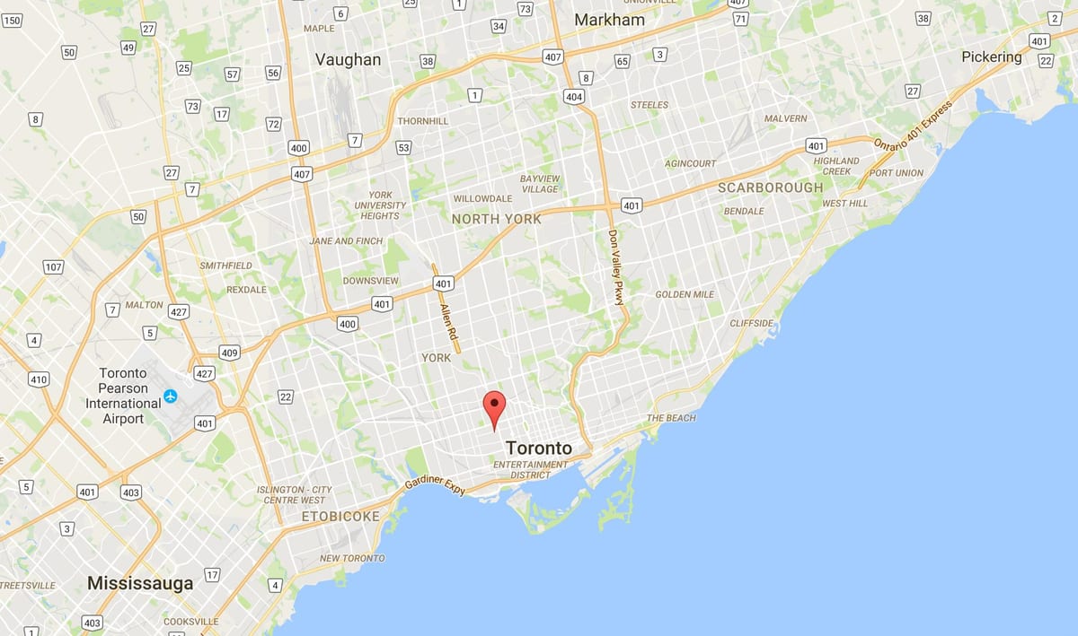 ਨਕਸ਼ਾ ਦੇ Palmerston ਜ਼ਿਲ੍ਹਾ ਟੋਰੰਟੋ