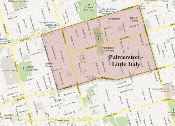 ਨਕਸ਼ਾ ਦੇ Palmerston little ਇਟਲੀ ਟੋਰੰਟੋ