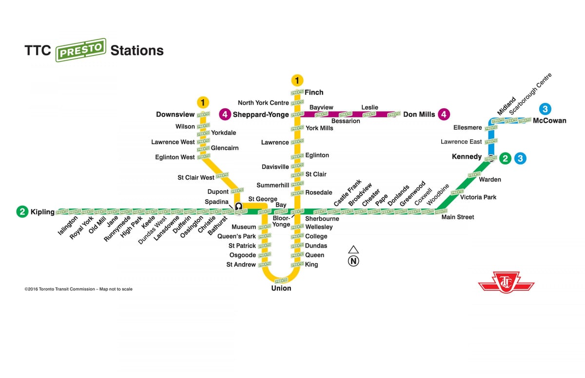 ਨਕਸ਼ਾ ਦੇ presto ਸਟੇਸ਼ਨ ਜਿਸਨੂੰ ttc