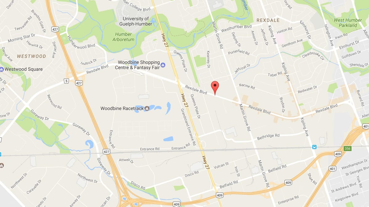 ਨਕਸ਼ਾ ਦੇ Rexdale boulevard ਟੋਰੰਟੋ