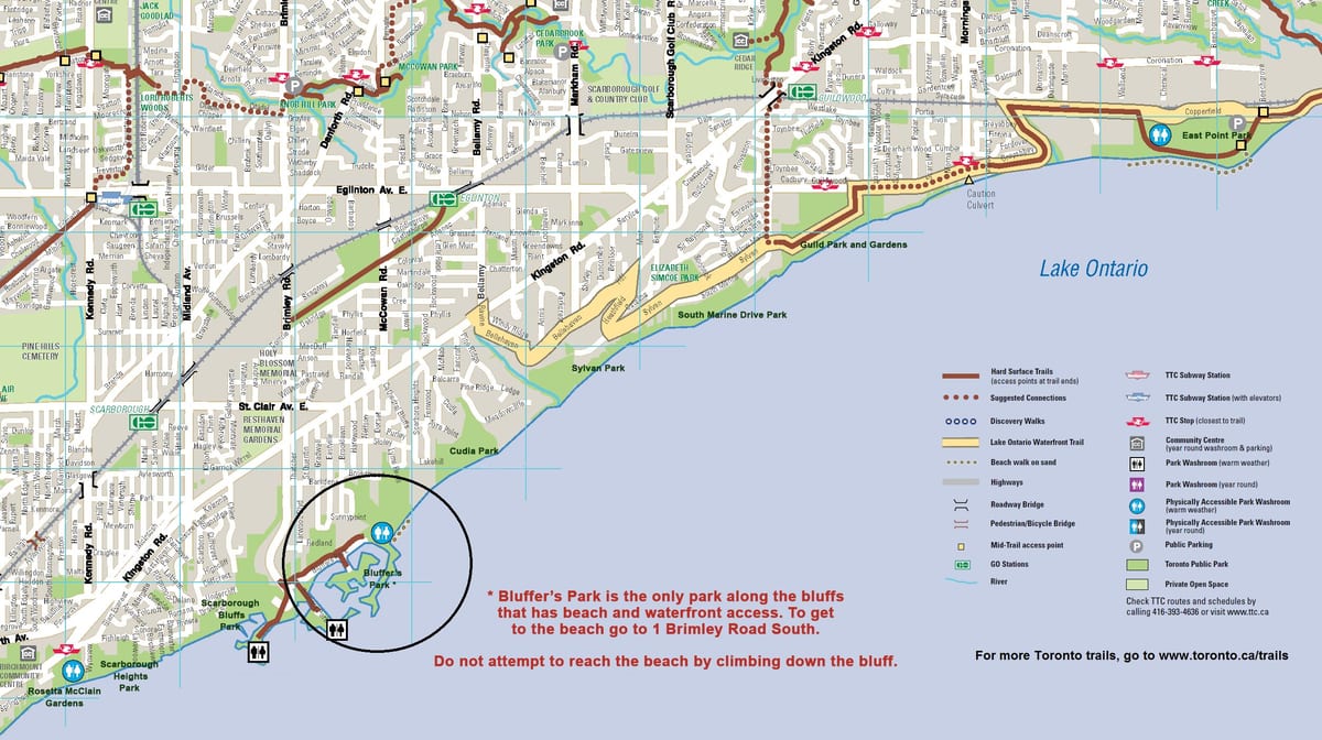 ਨਕਸ਼ਾ ਦੇ Scarborough Bluffs