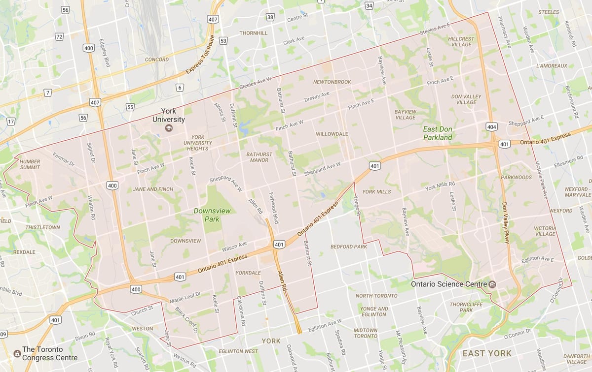 ਨਕਸ਼ਾ ਦੇ Uptown ਟੋਰਾਂਟੋ ਇਲਾਕੇ ਟੋਰੰਟੋ