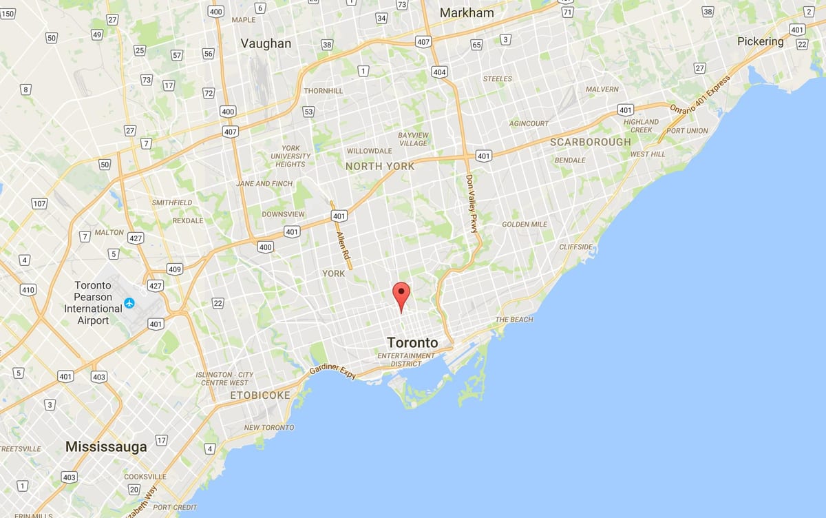ਨਕਸ਼ਾ ਦੇ Yorkville ਜ਼ਿਲ੍ਹਾ ਟੋਰੰਟੋ