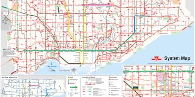 ਦਾ ਨਕਸ਼ਾ ਜਿਸਨੂੰ ttc ਬੱਸ ਰਸਤੇ