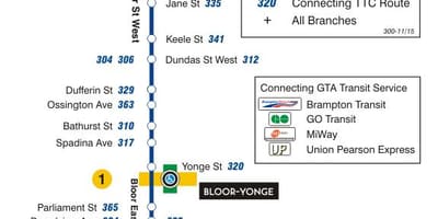 ਦਾ ਨਕਸ਼ਾ ਜਿਸਨੂੰ ttc 300A Bloor-ਡੈਨਫੋਰਥ ਬੱਸ ਰਸਤਾ ਟੋਰੰਟੋ