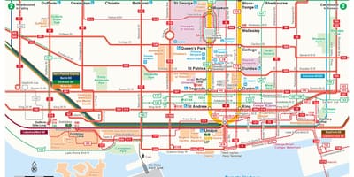 ਨਕਸ਼ਾ ਦੇ downtown ਜਿਸਨੂੰ ttc