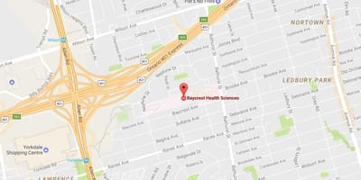 ਨਕਸ਼ਾ ਦੇ Baycrest ਹੈਲਥ ਸਾਇੰਸਜ਼ ਟੋਰੰਟੋ