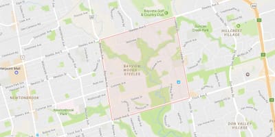 ਨਕਸ਼ਾ ਦੇ Bayview ਜੰਗਲ – Steeles ਇਲਾਕੇ ਟੋਰੰਟੋ