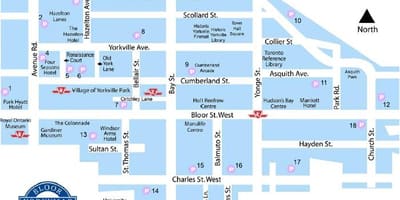 ਨਕਸ਼ਾ ਦੇ Bloor Yorkville ਸਬਵੇਅ
