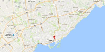 ਨਕਸ਼ਾ ਦੇ Corktown ਜ਼ਿਲ੍ਹਾ ਟੋਰੰਟੋ
