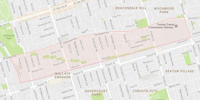 ਨਕਸ਼ਾ ਦੇ Davenport ਇਲਾਕੇ ਟੋਰੰਟੋ
