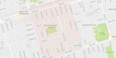ਨਕਸ਼ਾ ਦੇ Dovercourt ਪਾਰਕ ਇਲਾਕੇ ਟੋਰੰਟੋ