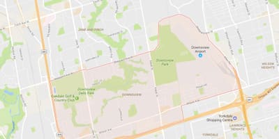 ਨਕਸ਼ਾ ਦੇ Downsview ਇਲਾਕੇ ਟੋਰੰਟੋ
