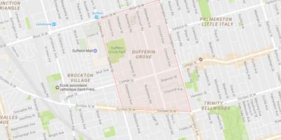 ਨਕਸ਼ਾ ਦੇ Dufferin Grove ਇਲਾਕੇ ਟੋਰੰਟੋ