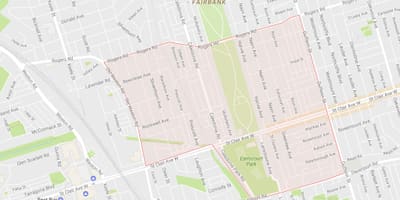 ਨਕਸ਼ਾ ਦੇ Earlscourt ਇਲਾਕੇ ਟੋਰੰਟੋ