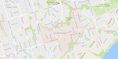 ਨਕਸ਼ਾ ਦੇ Eglinton ਈਸਟ ਇਲਾਕੇ ਟੋਰੰਟੋ