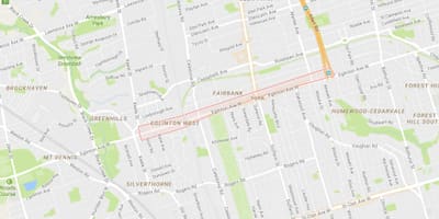ਨਕਸ਼ਾ ਦੇ Eglinton ਪੱਛਮੀ ਇਲਾਕੇ ਟੋਰੰਟੋ