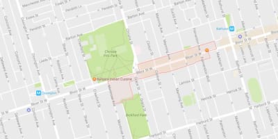 ਨਕਸ਼ਾ ਦੇ Koreatown ਇਲਾਕੇ ਟੋਰੰਟੋ