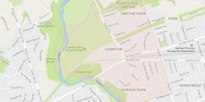 ਨਕਸ਼ਾ ਦੇ Lambton ਇਲਾਕੇ ਟੋਰੰਟੋ