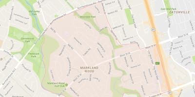 ਨਕਸ਼ਾ ਦੇ Markland ਲੱਕੜ ਇਲਾਕੇ ਟੋਰੰਟੋ