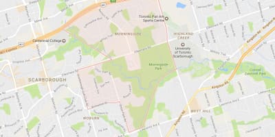 ਨਕਸ਼ਾ ਦੇ Morningside ਇਲਾਕੇ ਟੋਰੰਟੋ