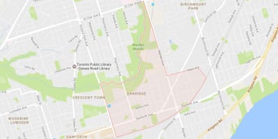 ਨਕਸ਼ਾ ਦੇ Oakridge ਇਲਾਕੇ ਟੋਰੰਟੋ
