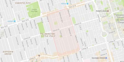 ਨਕਸ਼ਾ ਦੇ Palmerston ਇਲਾਕੇ ਟੋਰੰਟੋ