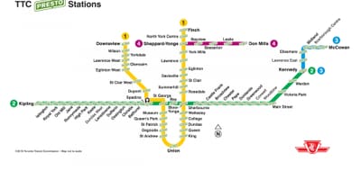 ਨਕਸ਼ਾ ਦੇ presto ਸਟੇਸ਼ਨ ਜਿਸਨੂੰ ttc