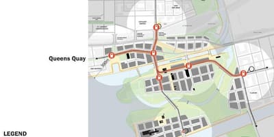 ਨਕਸ਼ਾ ਦੇ Projets ਪੂਰਬੀ Waterfront ਈਸਟ Bayfront ਟੋਰੰਟੋ