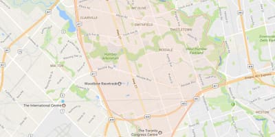 ਨਕਸ਼ਾ ਦੇ Rexdale ਇਲਾਕੇ ਟੋਰੰਟੋ