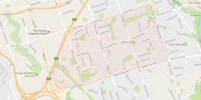 ਨਕਸ਼ਾ ਦੇ Richview ਇਲਾਕੇ ਟੋਰੰਟੋ
