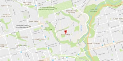 ਨਕਸ਼ਾ ਦੇ Rosedale ਇਲਾਕੇ ਟੋਰੰਟੋ