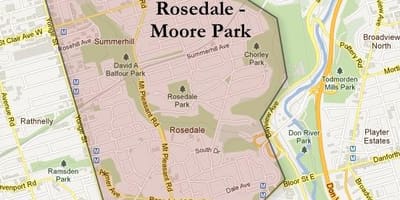 ਨਕਸ਼ਾ ਦੇ Rosedale ਮੂਰ ਪਾਰਕ ਟੋਰਾਂਟੋ