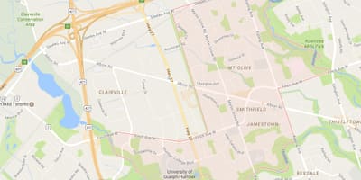 ਨਕਸ਼ਾ ਦੇ Smithfield ਇਲਾਕੇ ਇਲਾਕੇ ਟੋਰੰਟੋ
