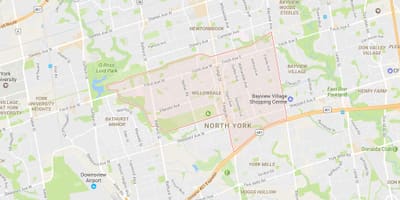 ਨਕਸ਼ਾ ਦੇ Willowdale ਇਲਾਕੇ ਟੋਰੰਟੋ