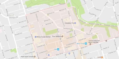 ਨਕਸ਼ਾ ਦੇ Yorkville ਇਲਾਕੇ ਟੋਰੰਟੋ